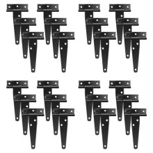 24 PCS 4 Inch T-Strap Hinges Rustic Gate Strap Hinge Rustproof Gate Door Black Hinges for Windows, Fence and Barn Gates