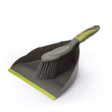 Mini Broom and Dustpan Set Compact Size Ergonomic Grip for Desk Sofa Pet Area Cleaning Gray