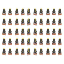 50 Pieces 100K Ohm 3 Bornes Lineaires Cone Audio Rotatif Pot de Potentiometre de Type B