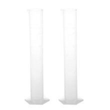 2X Lab Set 250mL Clear White Plastic Liquid Measurement Graduated Cylinder