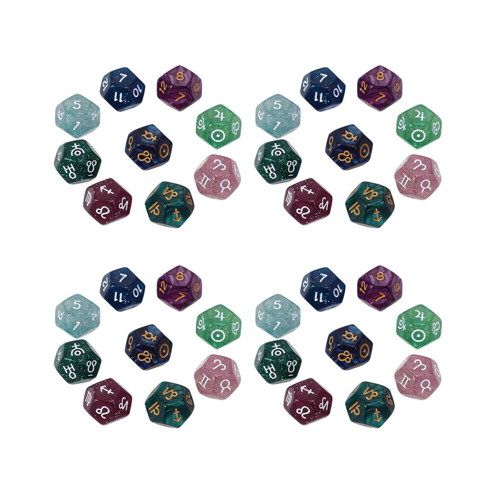 Photos - Other Toys 36Pcs Pearl 12-Sided Astrology Signs Dice for Divination Toys Multi Sided Dice Type A