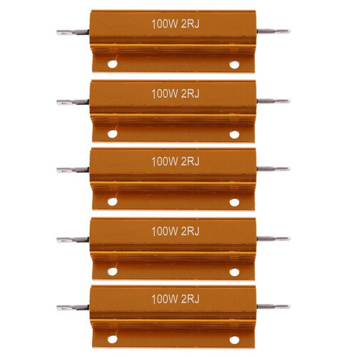 5X GuldaluminiumkläDd EffektmotståNd 100W, 2 Ohm 2R
