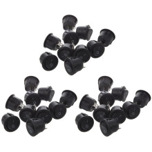 30Pcs AC 6A 10A 250V  Off Snap in SPST Round Boat Rocker  Black