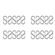20 Pcs S Shape Key Chain Carabiner Fuse Clips (Silver)
