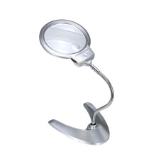 Magnifying Desk Lamp with LED Light, Adjustable Brightness and Flexible Metal Hose for Reading Crafts Jewelry
