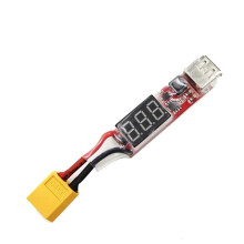 2X Convertidor de Batería de Litio Lipo 2S-6S XT60 A Cargador USB con Placa Adaptadora de Visualización de Voltaje para Proteger las Funciones del