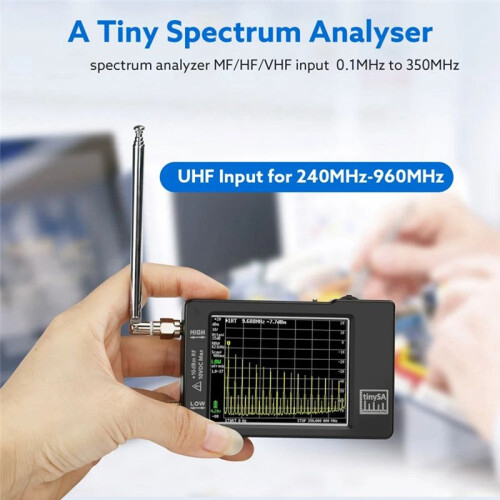 Hand Tiny Spectrum Analyzer 2.8 Inch Display 100kHz to 960MHz with ESD Proteced Version Spectrum Analyzers 1