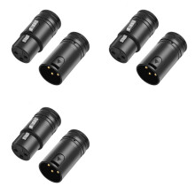 6x Male & Female Compact XLR Microphone Solder Adapter Adjustable 903Pin XLR Solder Connector 3 PIN XLR Ends