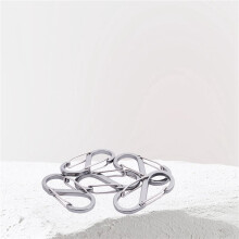 20 Pcs S Shape Key Chain Carabiner Fuse Clips (Silver)
