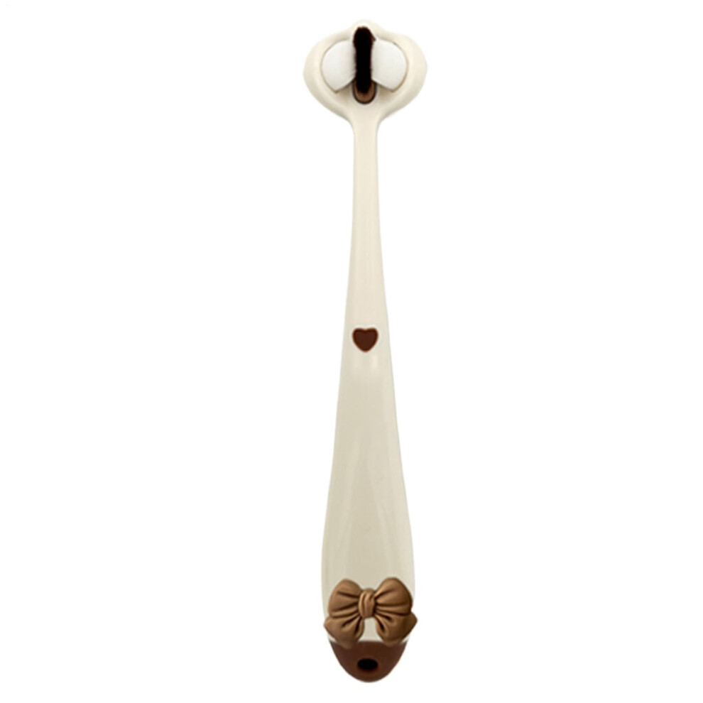 Toddler Toothbrush With Threesided Cleaning Head, Ultrasoft Bristles, Easygrip Handle, Travel Friendly Brown