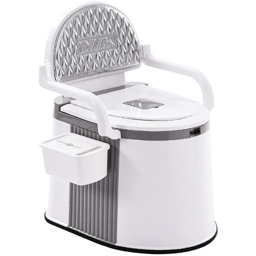 White Extra Wide Portable Commode Chair For Elderly, Anti Slip And Easy Cleaning Bedside Toilet Chair