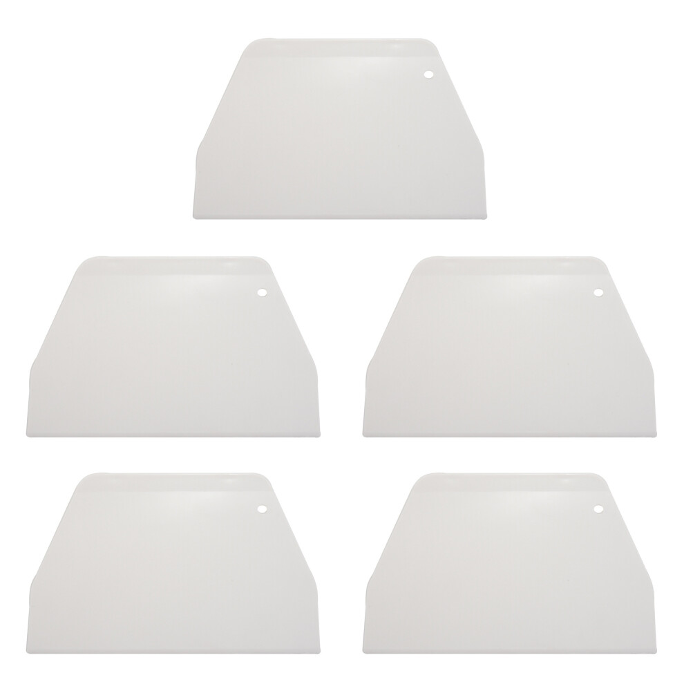 5Pcs 19 Cm X 12.5Cm Flat Plastic Cake Decorator Dough Pastry Scraper Tool White Brecantia