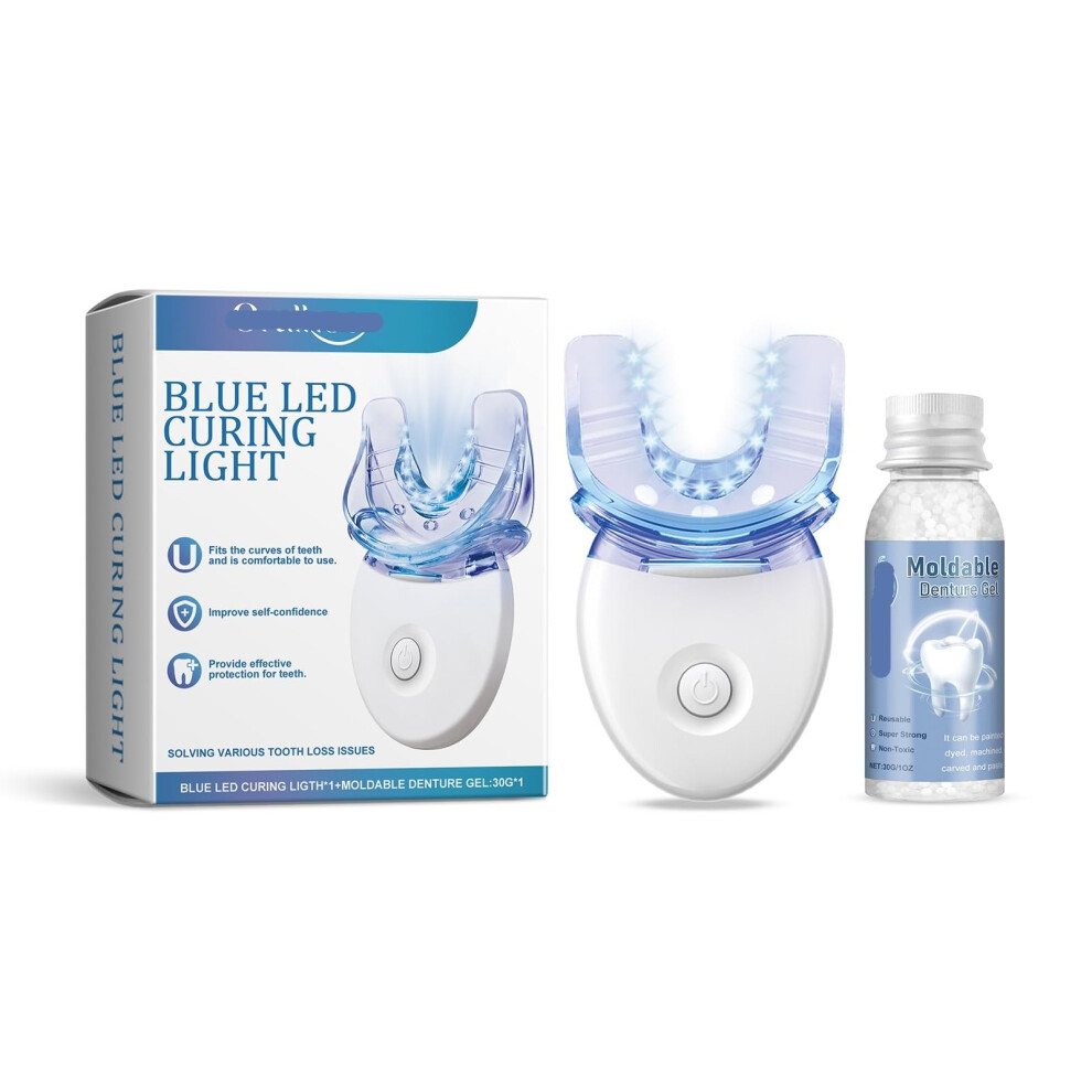 Temporary Tooth  Kit with LED Light, Instant Smile Enhancement, Easy Heat Molding (2PC)
