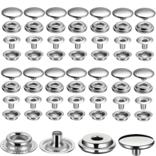 240 st. tryckknappssats i rostfritt stål för klädsömnad och jackreparation, 15 mm