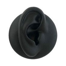 Simulation Ear Model Silicone Skin- Model Black Practice Piercings for Jewelry Display Teaching Tool Ear Massage Ear Studs - Ear Black