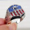 1pc Stylish American Flag Silver Plating Ring - High-Quality, Durable Accessory Perfect For Couples,8 1