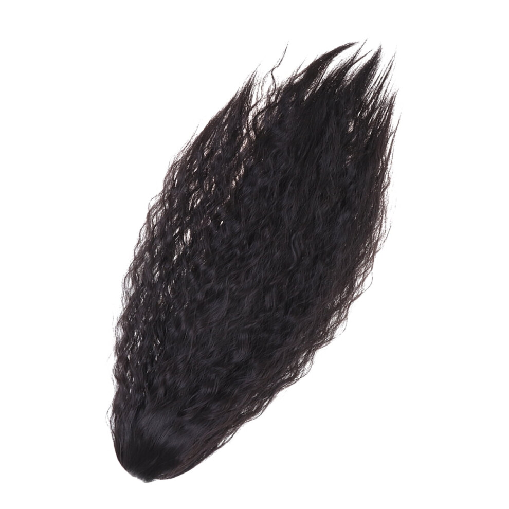 Long Curly Wig Ponytail Hair Extension Jaws Miss Women's Black