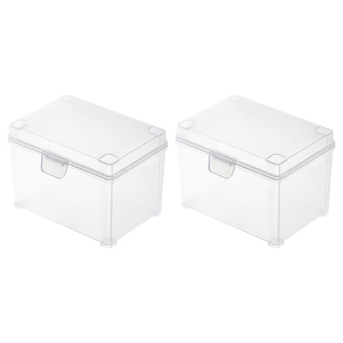 Stackable Business Card Storage Box Set - Multifunctional Small Item Organizer, Dustproof and Moisture-Proof Design for Easy Access and Stability