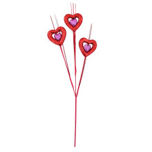 Valentine Artificial Flowers with Heart-Shaped Red Berries