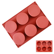 Silicone Chocolate Mold, 6-Grid Round Non-Stick Food-Grade Candy & Cake Mold – Baking Tool Compatible with Home Ovens
