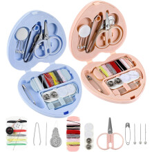 2 Pack Mini Heart-Shaped Travel Sewing Kit with Threads, Scissors & Needles – Emergency Repair for Women, Moms, Travelers, Beginners
