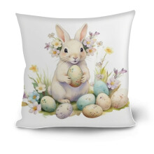 Federa di cotone fai da te per Pasqua, 45x45 cm, lavabile e colorabile.