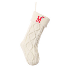 Chaussettes de Noël ivoire brodées 45 cm personnalisées