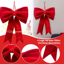 24.8" Oversized Velvet Christmas Bows – Red Giant Bow for Tree Topper, Gifts, Wreaths, Weddings & Holiday Decor