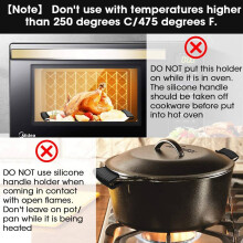 Thickened Silicone Pan Handle Cover Insulation Cover Pan Ear Clip Cast Iron Pan Frying Pan Wok Handle Holder,Black,4PCS