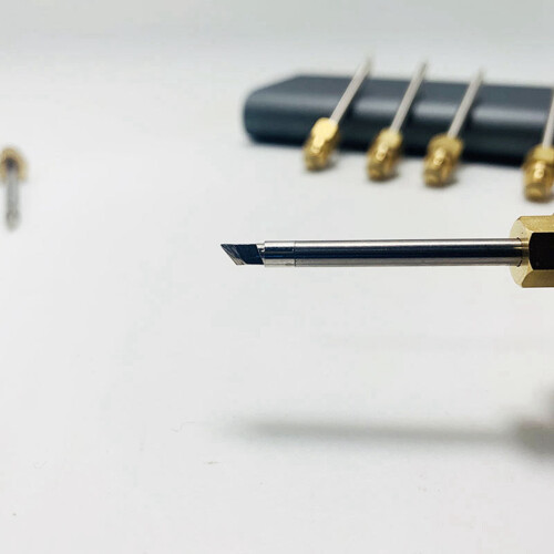 2X 510 Interface Soldering Iron Tip  Portable USB Soldering Iron Tip Welding Rework Accessories, Knife Tip 2
