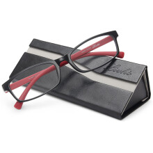 Blue Light Blocking Reading Glasses 1.0 for Women and Men, Anti UV Computer Readers Red Black with Case