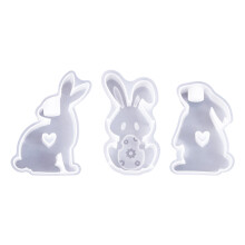 Festive Easter Themed Rabbit Candle Molds Set For Craft-B