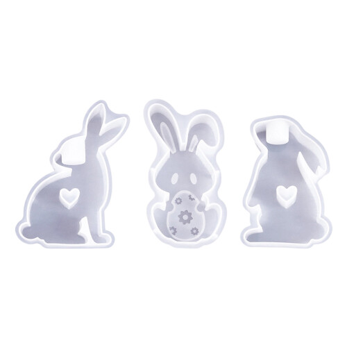 Festive Easter Themed Rabbit Candle Molds Set For Craft-B