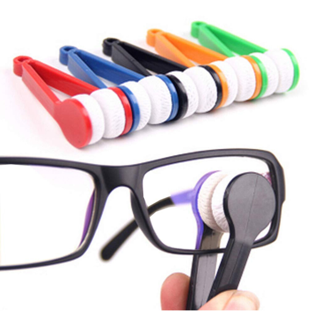 5Pcs Mini Eyeglass Cleaner Brush Set with Clip, Quick Microfiber Cleaning, Reusable MultiColor