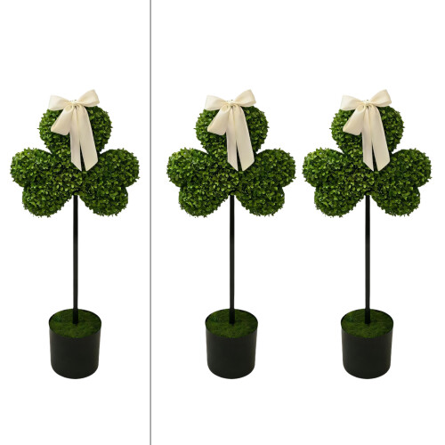 Handcrafted Shamrock Design False Potted Plant Enhances-1 1