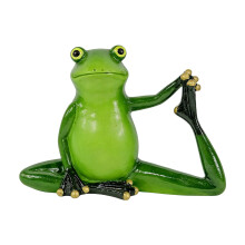 Sculpture de grenouilles amusantes en résine, méditation,-1