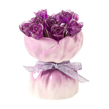 12 Piece Elegant Stainless Steels Pastry Forks with Rose-Purple