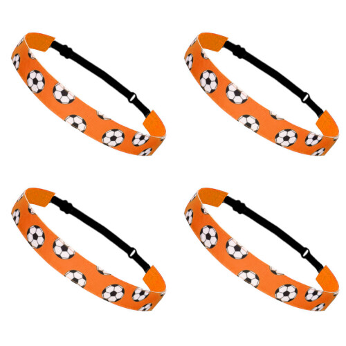 4PCS Elastic Sports Headbands Adjustable Polyester-Orange
