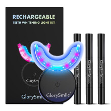 Professional LED Teeth Whitening Kit with Gel for Fast Results and No Sensitivity, Black