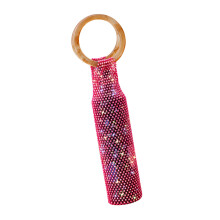 Stylish Crystal Embellished Wine Bottle Cover Perfect-rose red