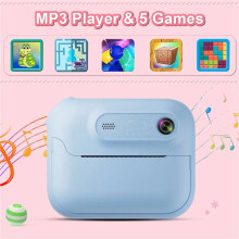 3X 1080P HD Digitale Sofortbildkamera, 1300 MAh, Kinderdruckerkamera mit MP3-Player und 5 Spielen für Mädchen und Jungen, Geburtstagsgeschenk B