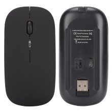 Kabellose Maus 2,4 GHz 1600 DPI Wiederaufladbar Bunte Hintergrundbeleuchtung Schwarz