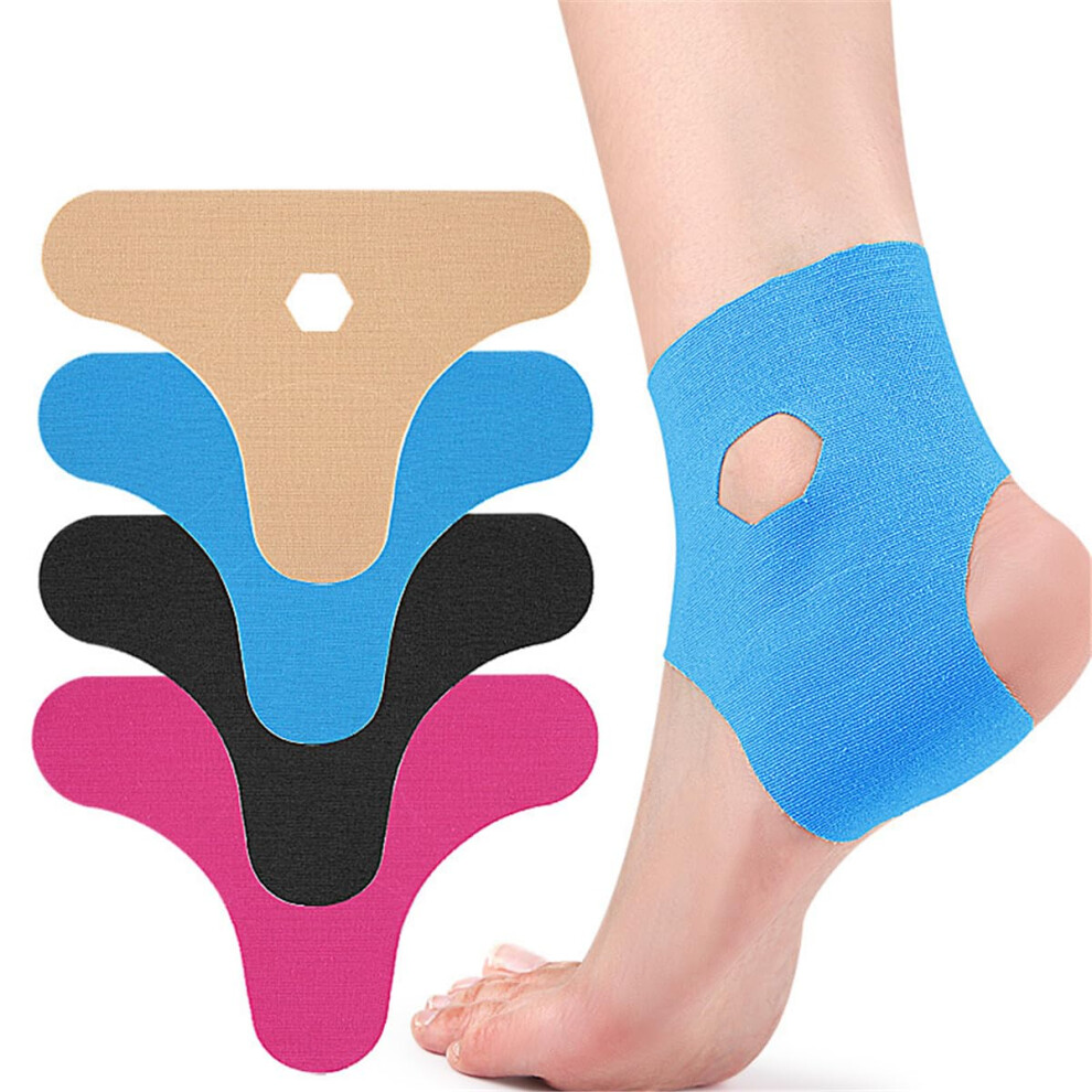 Precut Kinesiology Tape for Ankle Support, 8 Pcs Waterproof Breathable Elastic Sports Tape for Stability