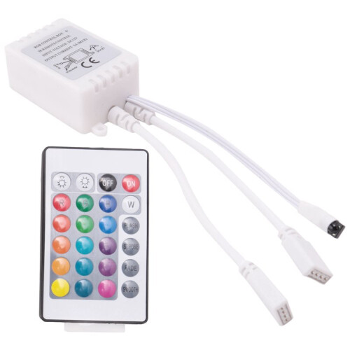 5X Led Strip Lights Controller, Controller RGB Led Strip Light Controller + Infrarood Afstandsbediening 24 Toetsen 2