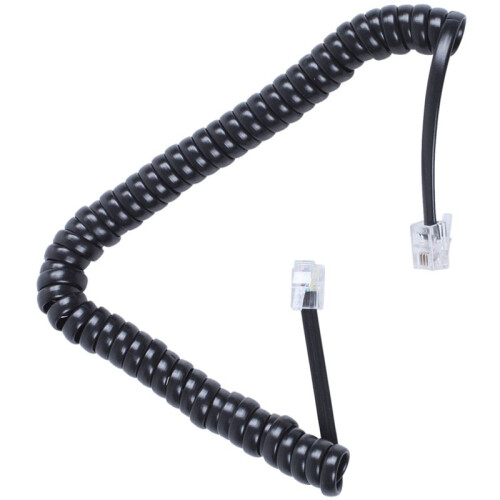 3X Replacement RJ9 4P4C Plug Coiled Stretchy Telephone Handsets Cable  Black 1