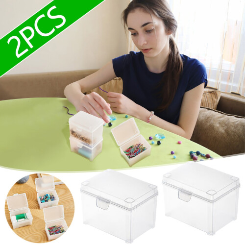 Stackable Business Card Storage Box Set - Multifunctional Small Item Organizer, Dustproof and Moisture-Proof Design for Easy Access and Stability 1