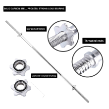 Standard Barbell 1inch Spinlock Weight Lifting Bar 2 Collars 5ft