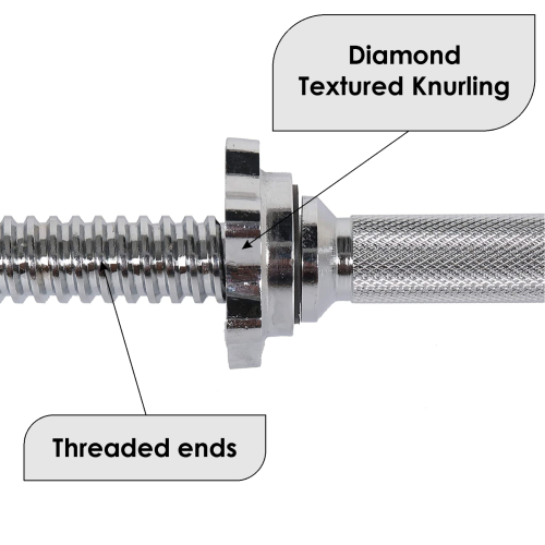 Standard Barbell 1inch Spinlock Weight Lifting Bar 2 Collars 5ft 2
