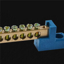 Klemmen Block Blau Klemmen Schiene 10 Positionen Schraube Messing Klemme Erdung Streifen Sammel Schienen Block Packung mit 15 StüCk
