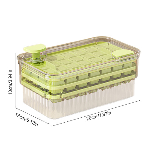 Bac à glaçons en silicone avec couvercle, 28 cubes, vert, lot de 3 2
